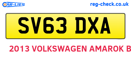 SV63DXA are the vehicle registration plates.