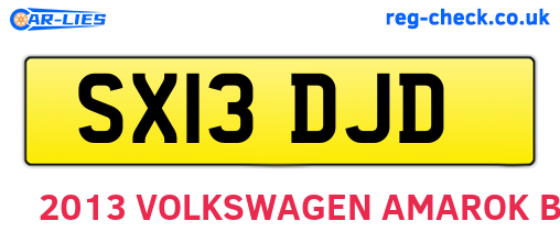 SX13DJD are the vehicle registration plates.