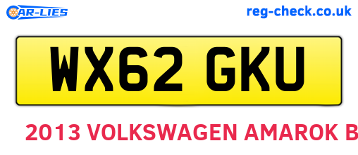 WX62GKU are the vehicle registration plates.
