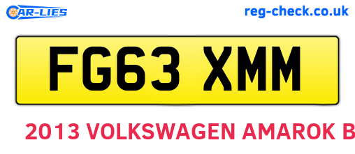 FG63XMM are the vehicle registration plates.