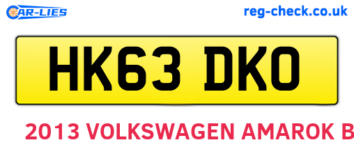 HK63DKO are the vehicle registration plates.