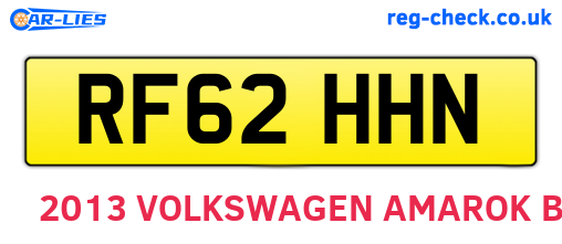 RF62HHN are the vehicle registration plates.