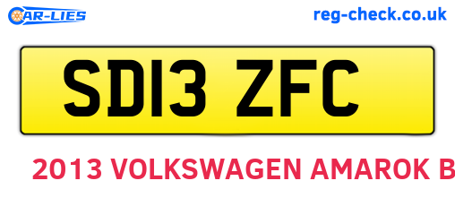 SD13ZFC are the vehicle registration plates.