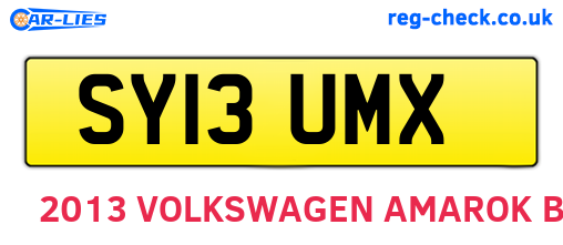 SY13UMX are the vehicle registration plates.