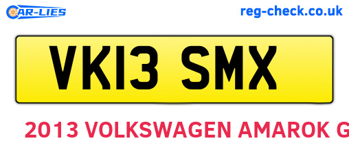 VK13SMX are the vehicle registration plates.