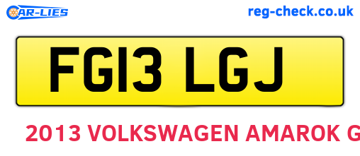 FG13LGJ are the vehicle registration plates.