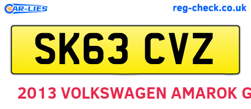 SK63CVZ are the vehicle registration plates.