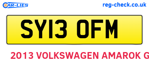 SY13OFM are the vehicle registration plates.