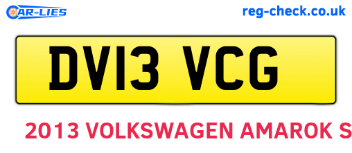 DV13VCG are the vehicle registration plates.