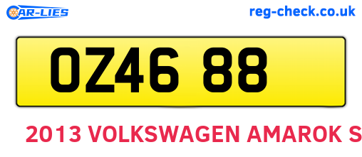 OZ4688 are the vehicle registration plates.