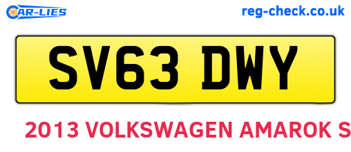 SV63DWY are the vehicle registration plates.