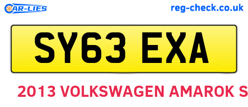 SY63EXA are the vehicle registration plates.