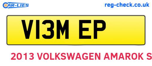 V13MEP are the vehicle registration plates.