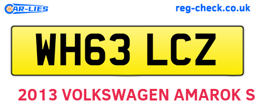 WH63LCZ are the vehicle registration plates.