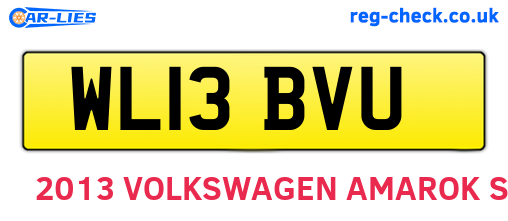 WL13BVU are the vehicle registration plates.