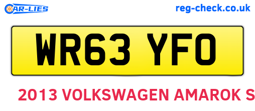 WR63YFO are the vehicle registration plates.