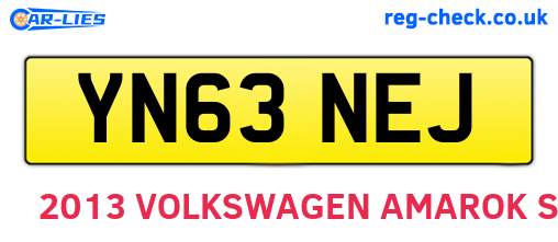 YN63NEJ are the vehicle registration plates.