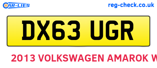 DX63UGR are the vehicle registration plates.