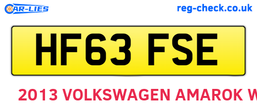 HF63FSE are the vehicle registration plates.