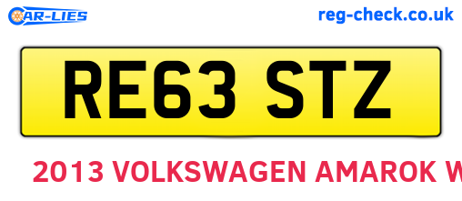RE63STZ are the vehicle registration plates.