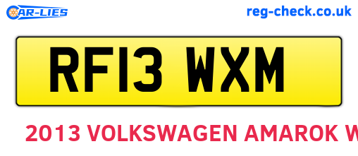 RF13WXM are the vehicle registration plates.