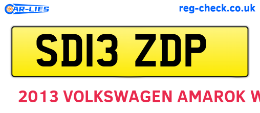 SD13ZDP are the vehicle registration plates.