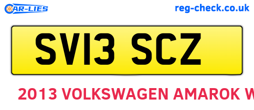 SV13SCZ are the vehicle registration plates.