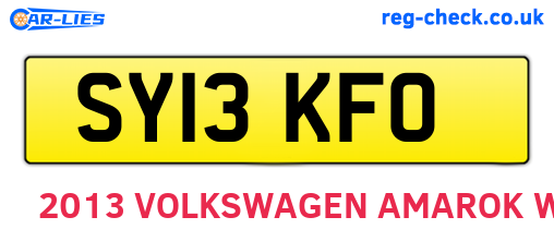 SY13KFO are the vehicle registration plates.