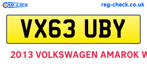 VX63UBY are the vehicle registration plates.