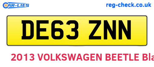 DE63ZNN are the vehicle registration plates.