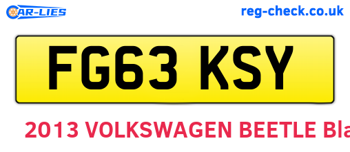 FG63KSY are the vehicle registration plates.