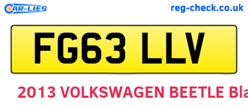 FG63LLV are the vehicle registration plates.