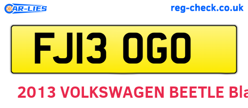 FJ13OGO are the vehicle registration plates.