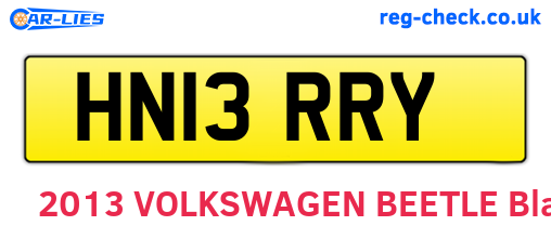 HN13RRY are the vehicle registration plates.