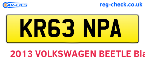KR63NPA are the vehicle registration plates.
