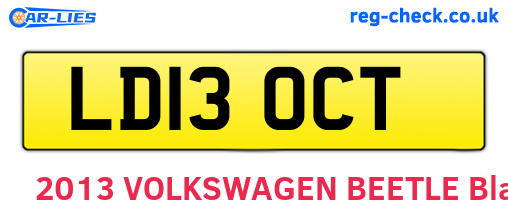 LD13OCT are the vehicle registration plates.