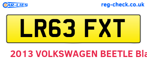 LR63FXT are the vehicle registration plates.