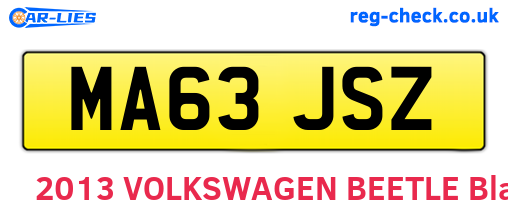 MA63JSZ are the vehicle registration plates.