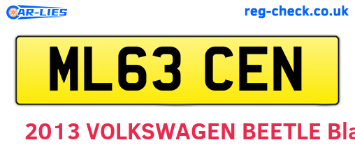 ML63CEN are the vehicle registration plates.