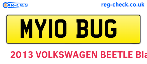 MY10BUG are the vehicle registration plates.