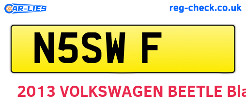 N5SWF are the vehicle registration plates.
