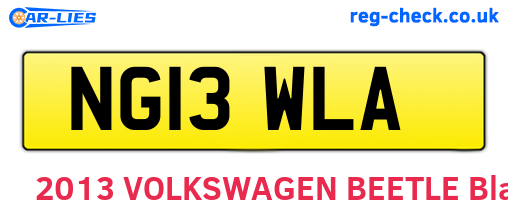 NG13WLA are the vehicle registration plates.