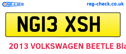 NG13XSH are the vehicle registration plates.
