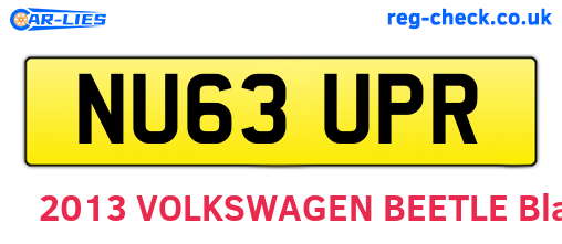 NU63UPR are the vehicle registration plates.