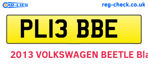 PL13BBE are the vehicle registration plates.
