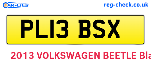 PL13BSX are the vehicle registration plates.