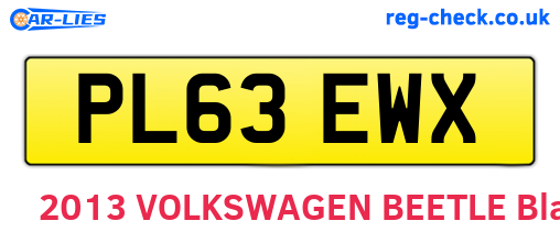 PL63EWX are the vehicle registration plates.