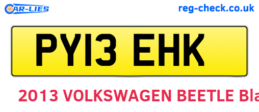 PY13EHK are the vehicle registration plates.