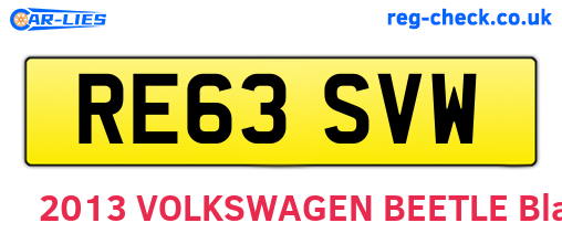 RE63SVW are the vehicle registration plates.