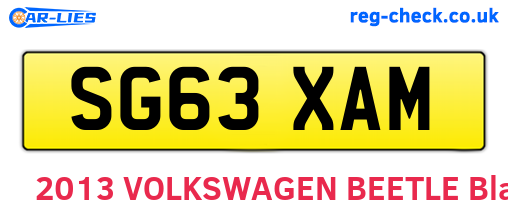 SG63XAM are the vehicle registration plates.